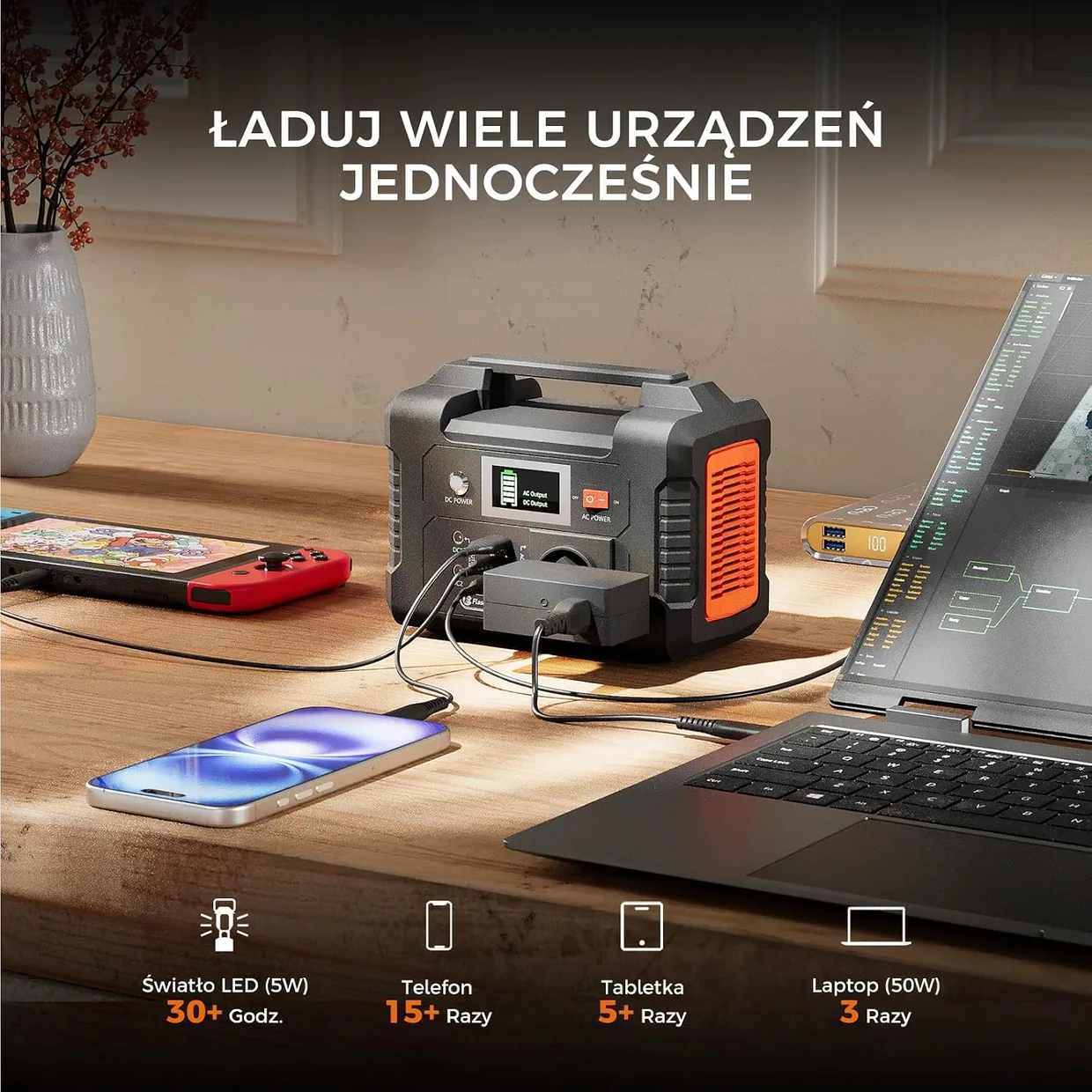 Портативная зарядная станция FlashFish E200 151Wh 200W (40800mAh) — фото 4