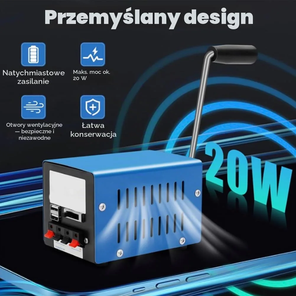 Аварийная зарядная станция HYZHANHONG с ручным генератором (динамо) 20W — фото 4