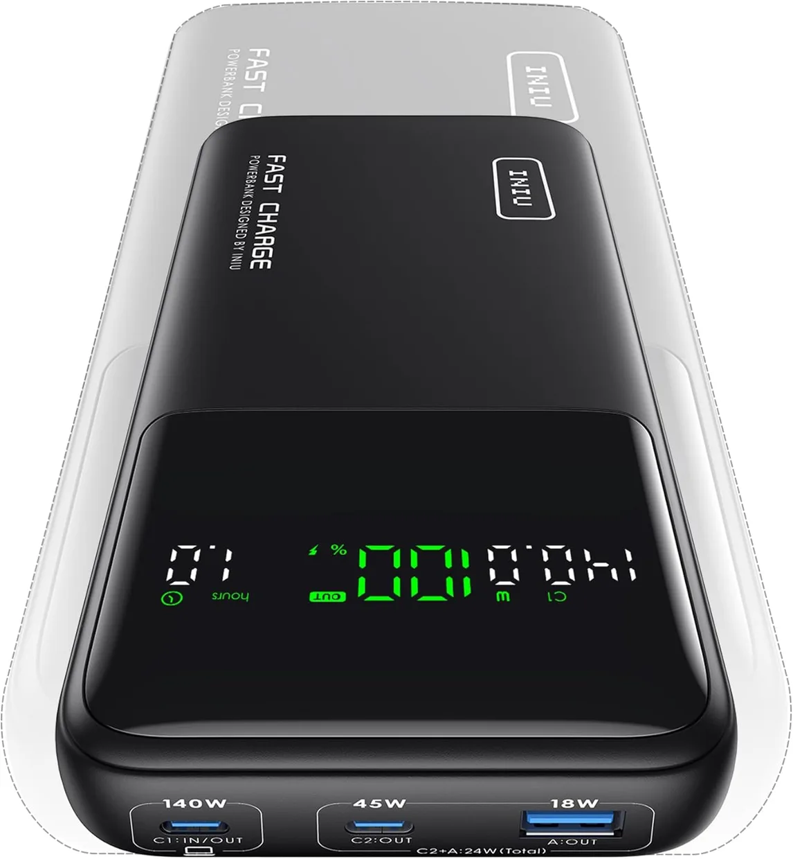 Power Bank INIU Leopard Power 140W PD3.1 27000mAh (P64-P1) Black