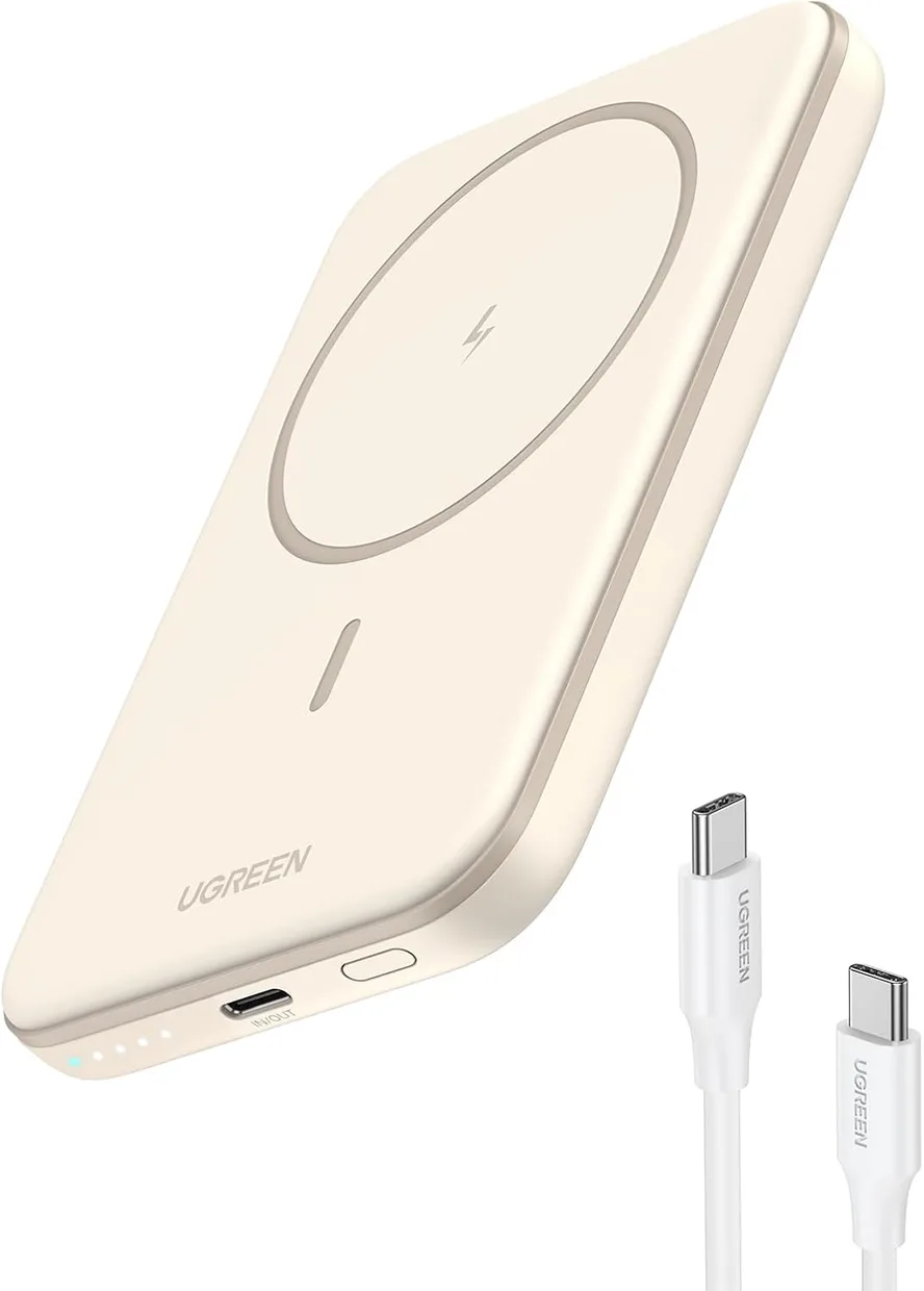 Power Bank UGREEN MagSafe 5000mAh 15W с беспроводной зарядкой Qi Black (25866)