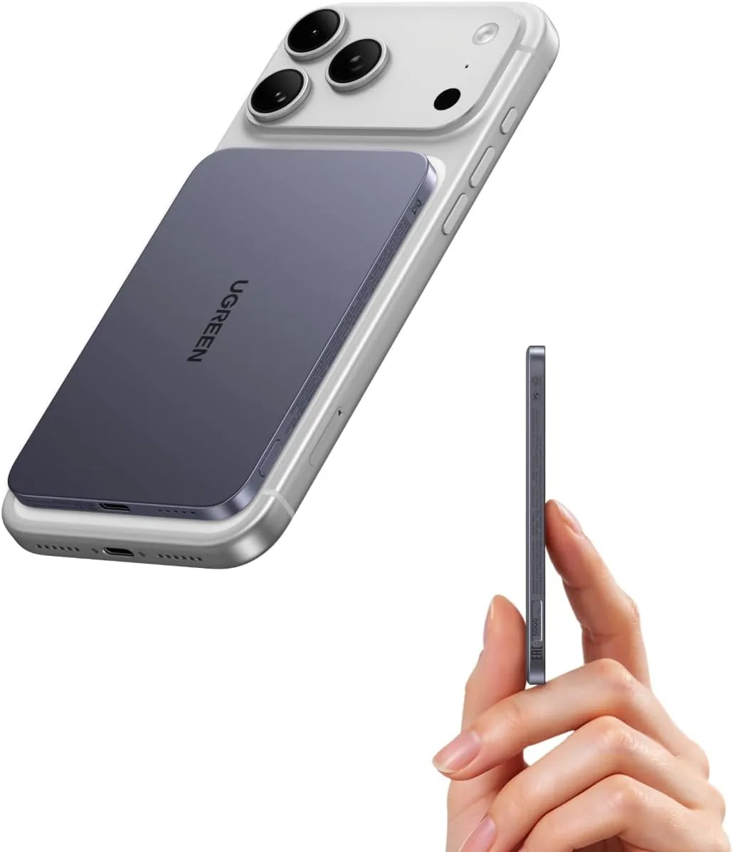 Power Bank UGREEN MagFlow Air Ultra-Slim 5000mAh 15W Qi2 MagSafe Metallic (75984)