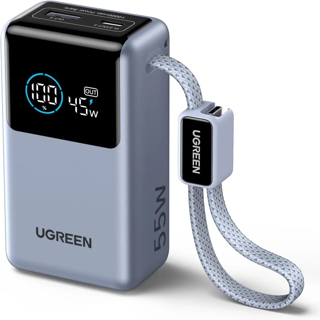 Power Bank UGREEN Nexode PB727 10000mAh 55W с цифровым дисплеем Blue (75701)