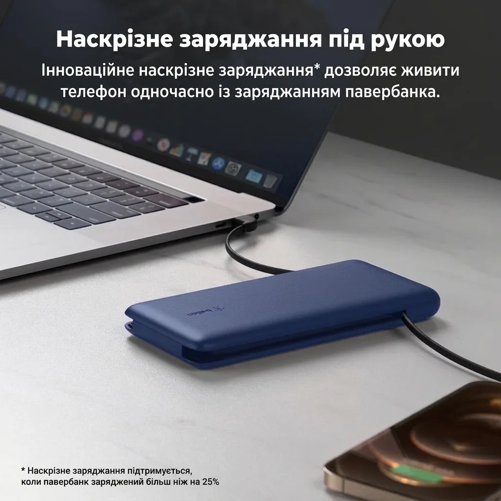 Power Bank Belkin BOOSTCHARGE Plus 10K 23W Built-in Lightning & USB-C (BPB006BTBLU) Blue — фото 3
