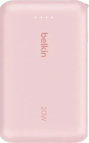 Power Bank Belkin BoostCharge 10000mAh 20W с встроенным кабелем USB-C (BPB021HQPK) Pink