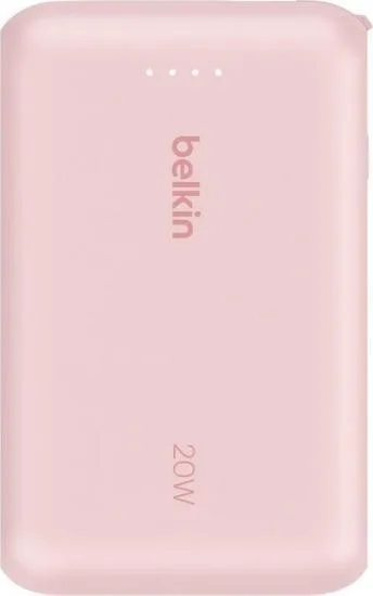 Power Bank Belkin BoostCharge 10000mAh 20W с встроенным кабелем USB-C (BPB021HQPK) Pink