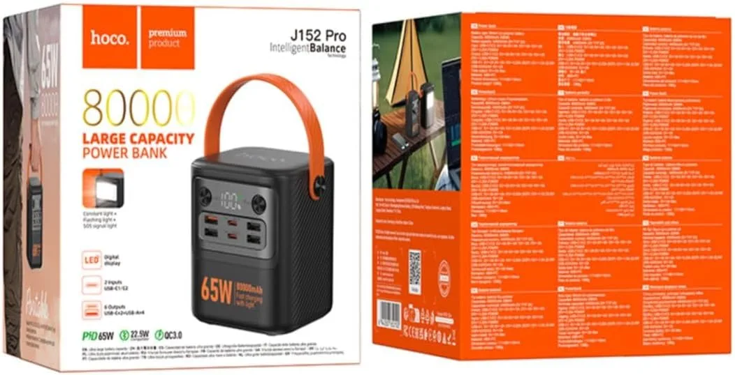 Power Bank Hoco J152 Pro Tough 80000mAh 65W Black — фото 6