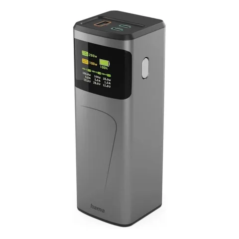 Power Bank Hama High Power 200 24000mAh 65W Power Delivery (00201743) Gray
