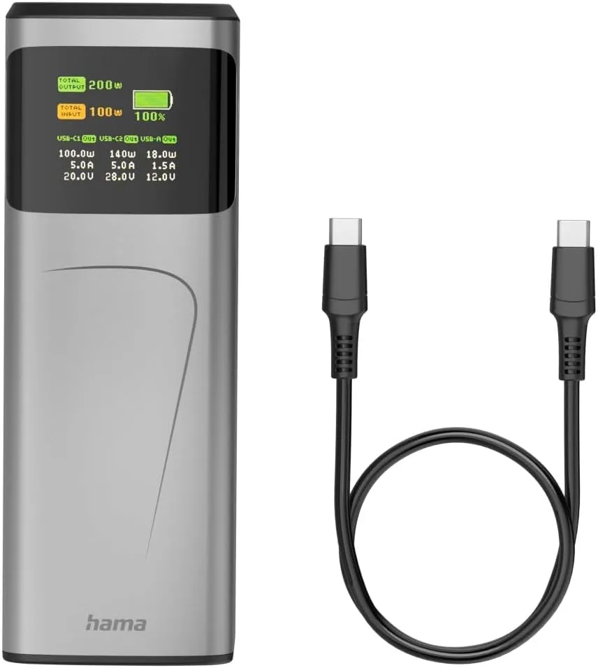 Power Bank Hama High Power 200 24000mAh 65W Power Delivery (00201743) Gray — фото 4