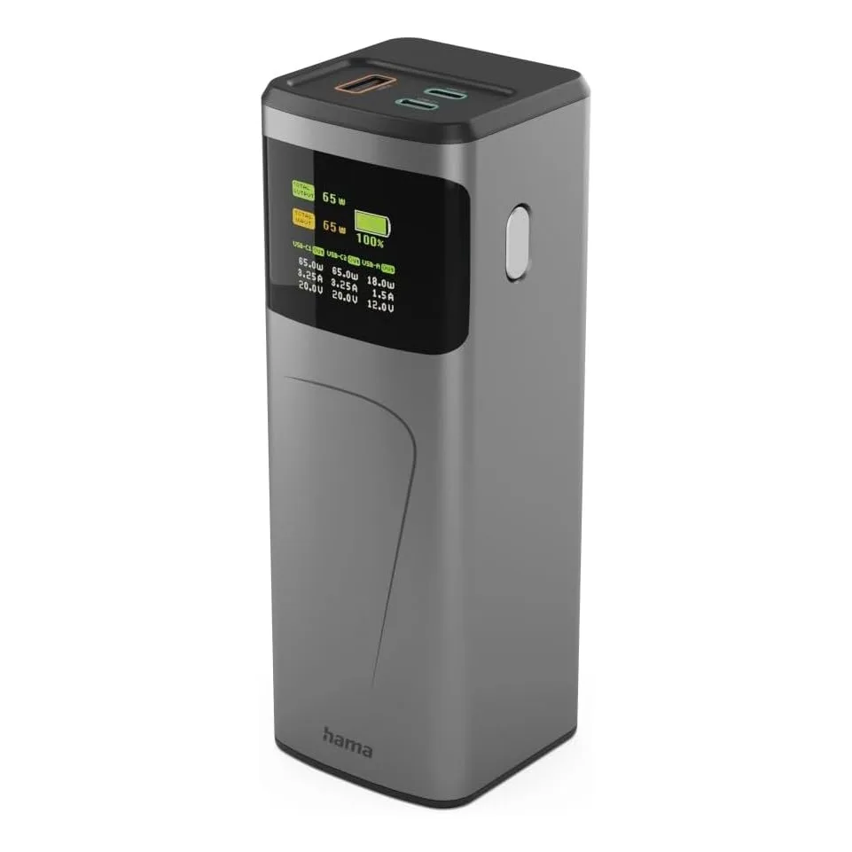 Power Bank Hama High Power 20 20000mAh 65W Power Delivery Gray (00201741)