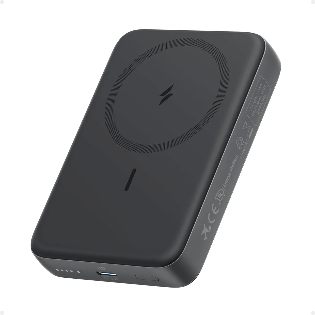Power Bank Anker Zolo Magnetic 10000mAh 30W с кабелем USB-C и подставкой Black (A1685611) — фото 2