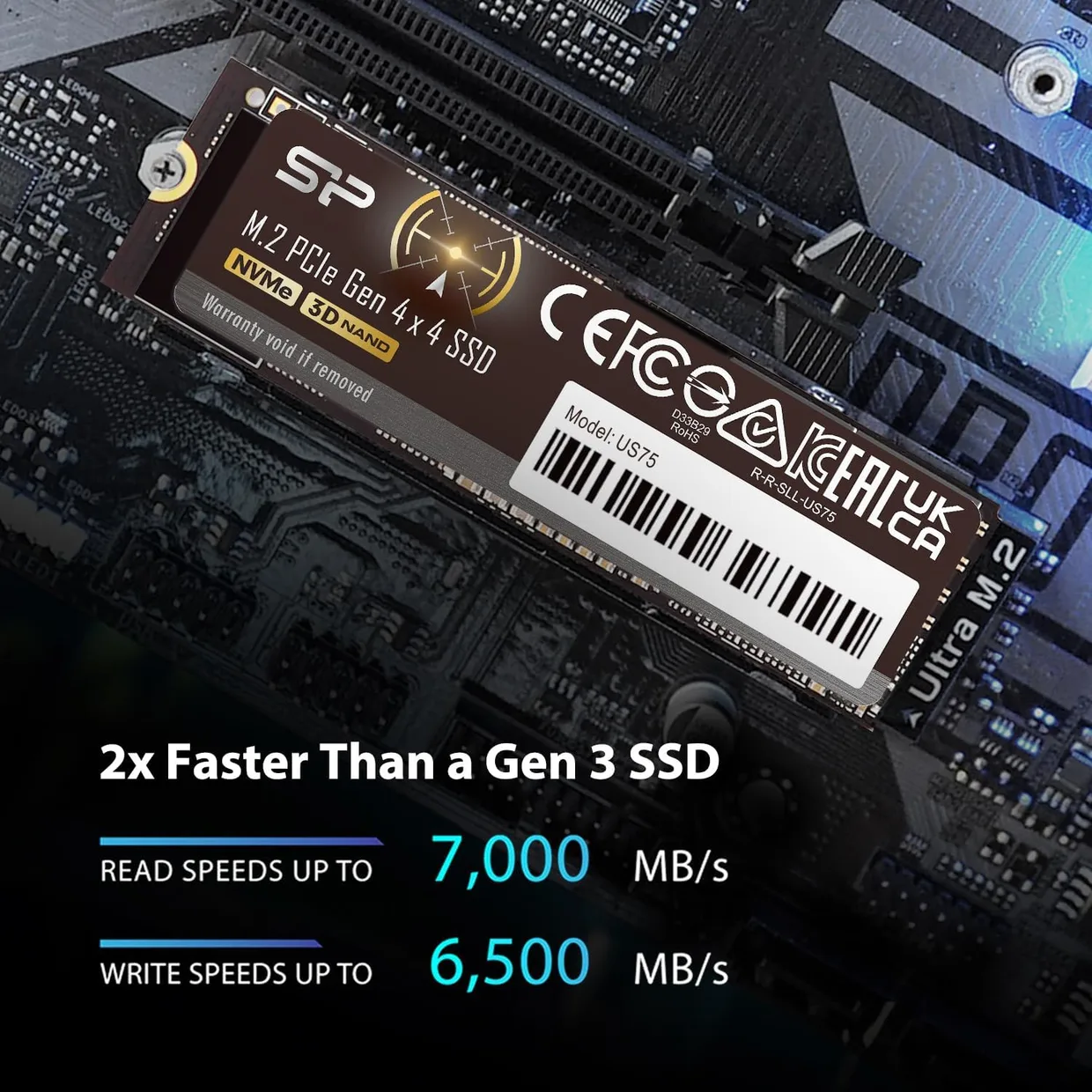 SSD диск Silicon Power US75 2TB M.2 NVMe (SP02KGBP44US7505) — фото 2