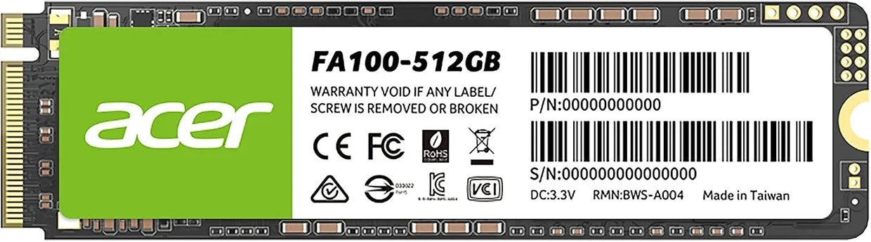 SSD диск Acer FA100 512GB M.2 NVMe (BL.9BWWA.119)