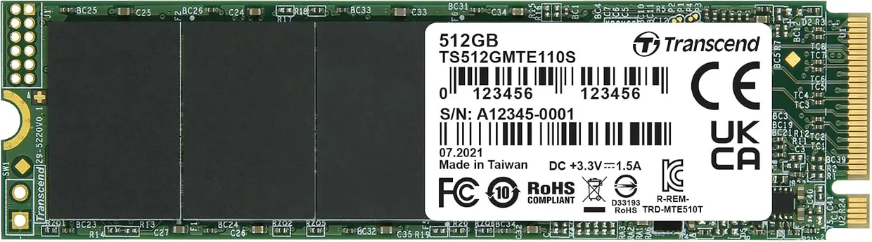 SSD диск Transcend MTE110S 512GB M.2 NVMe (TS512GMTE110S)