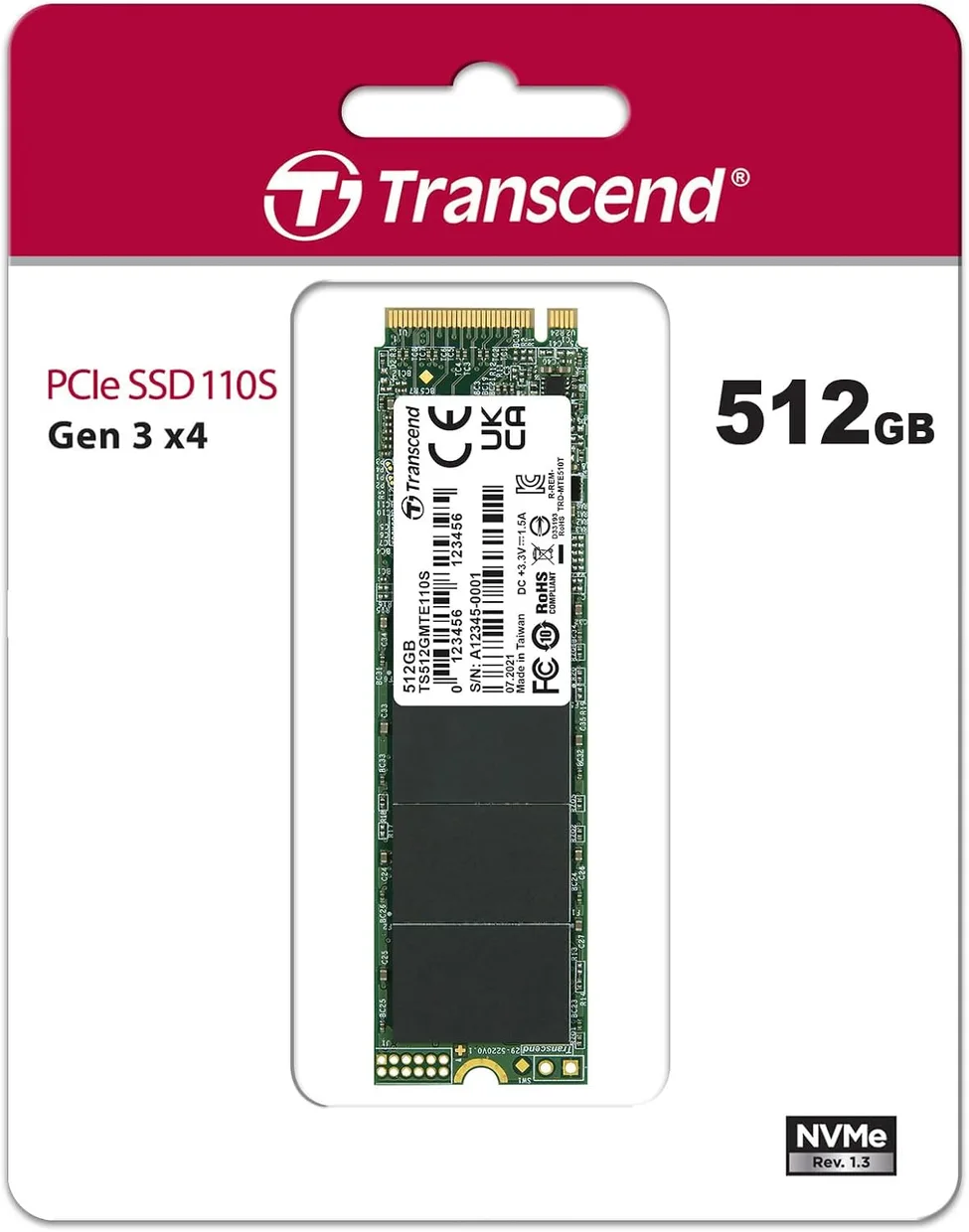 SSD диск Transcend MTE110S 512GB M.2 NVMe (TS512GMTE110S) — фото 2
