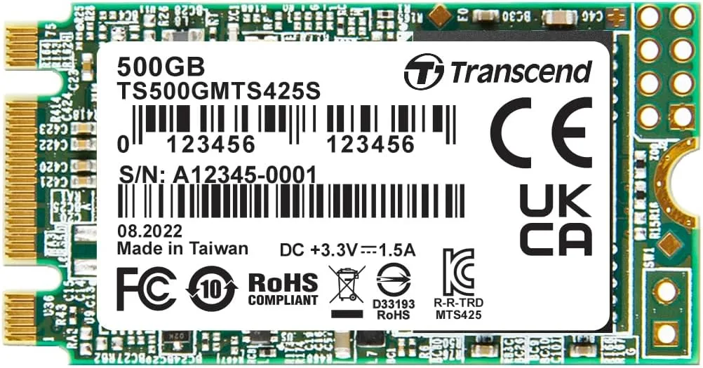 SSD диск Transcend MTS425S 500GB M.2 2242 SATA (TS500GMTS425S)