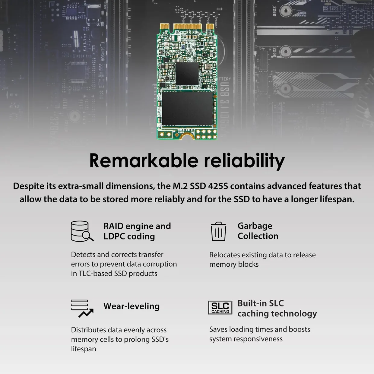 SSD диск Transcend MTS425S 500GB M.2 2242 SATA (TS500GMTS425S) — фото 3