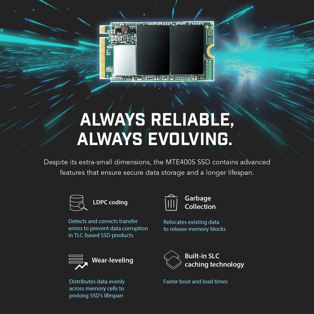 SSD диск Transcend MTE400S 512GB M.2 2242 NVMe (TS512GMTE400S) — фото 4