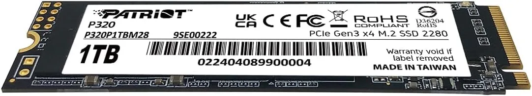 SSD диск Patriot P320 1TB M.2 NVMe (P320P1TBM28) — фото 2