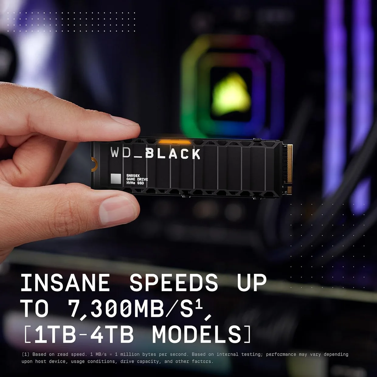 SSD диск WD Black SN850X 1TB M.2 NVMe з радіатором (WDS100T2XHE) — фото 2