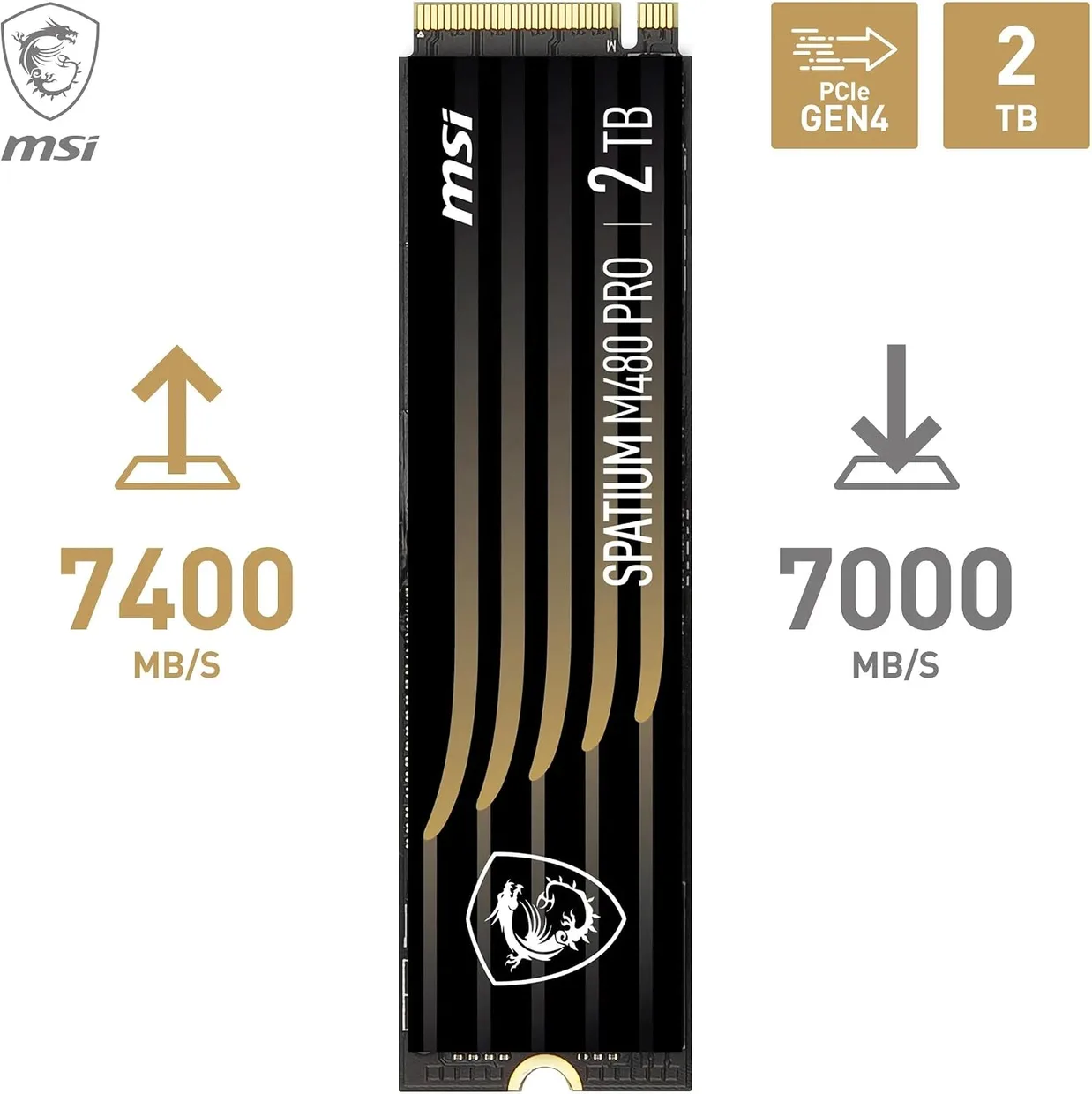 SSD диск MSI Spatium M480 Pro 2TB M.2 NVMe (S78-440Q600-P83) — фото 2