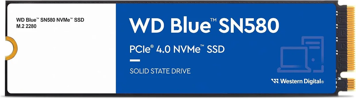SSD диск WD Blue SN580 1TB M.2 NVMe (WDS100T3B0E)