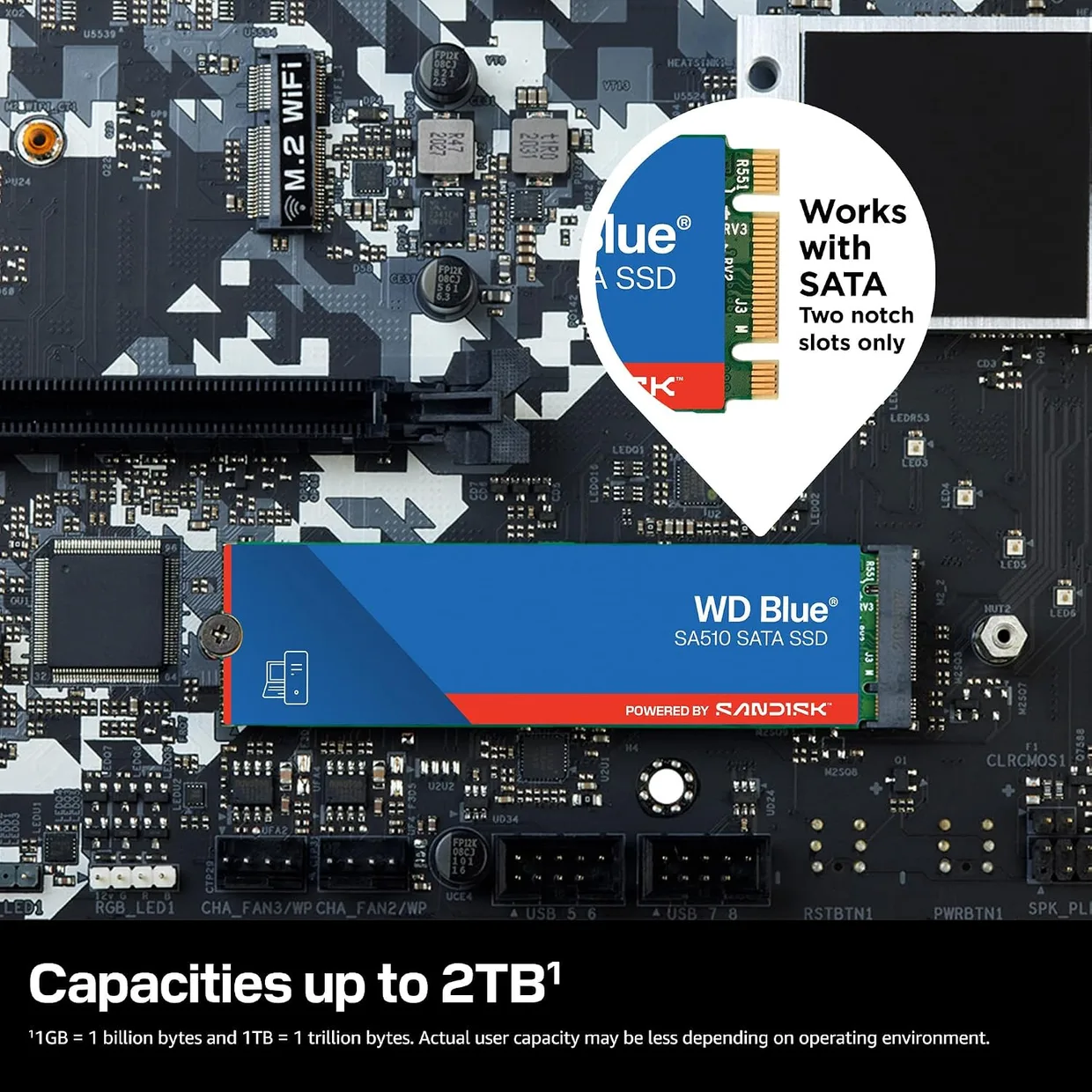 SSD диск WD Blue SA510 1TB M.2 SATA (WDS100T3B0B) — фото 4