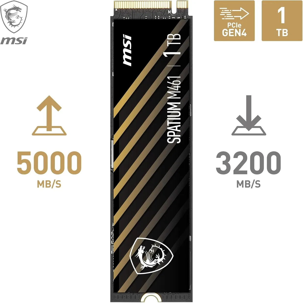 SSD диск MSI Spatium M461 1TB M.2 NVMe (S78-440L1D0-P83) — фото 2