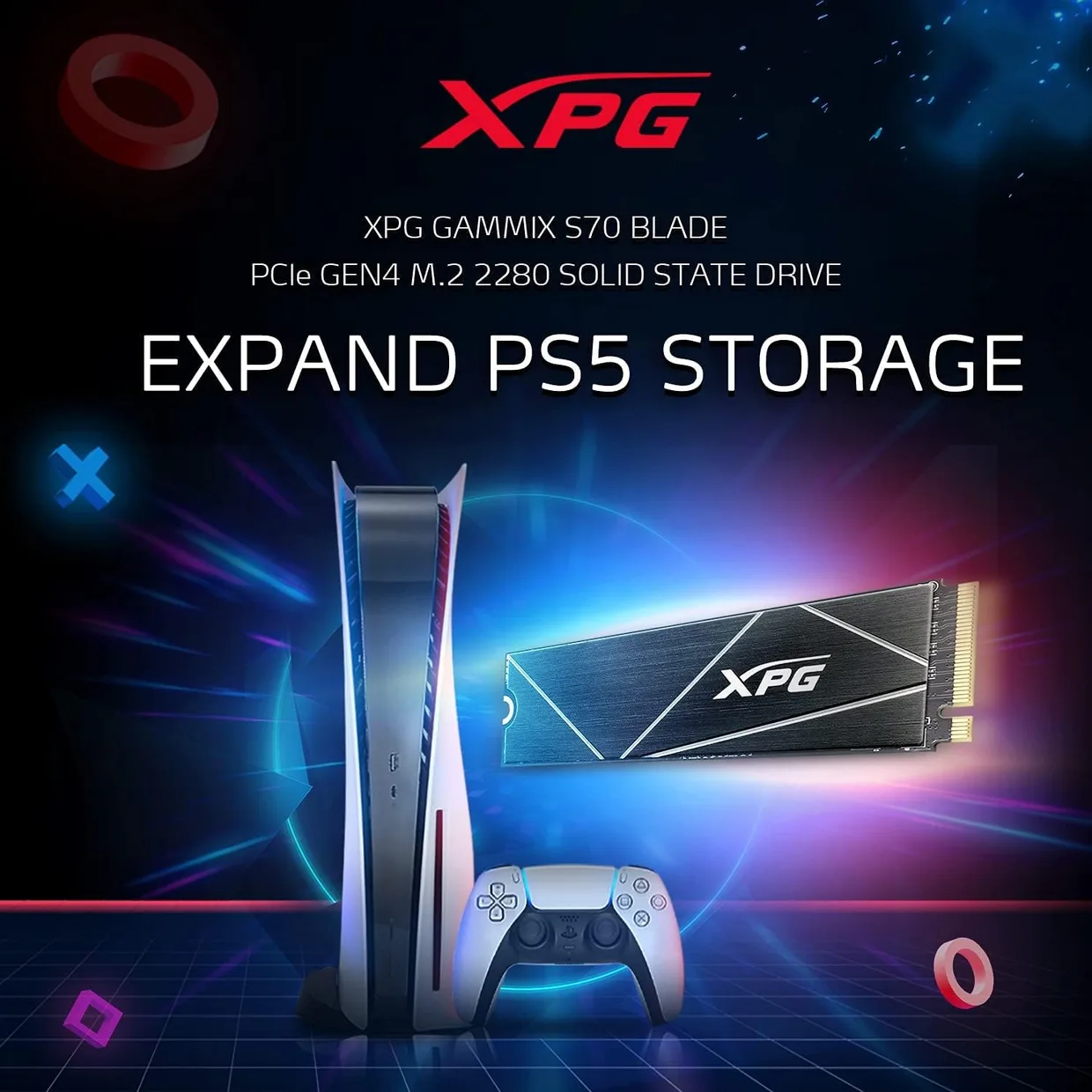 SSD диск ADATA XPG GAMMIX S70 Blade 1TB M.2 NVMe з радіатором (AGAMMIXS70B-1T-CS) — фото 3