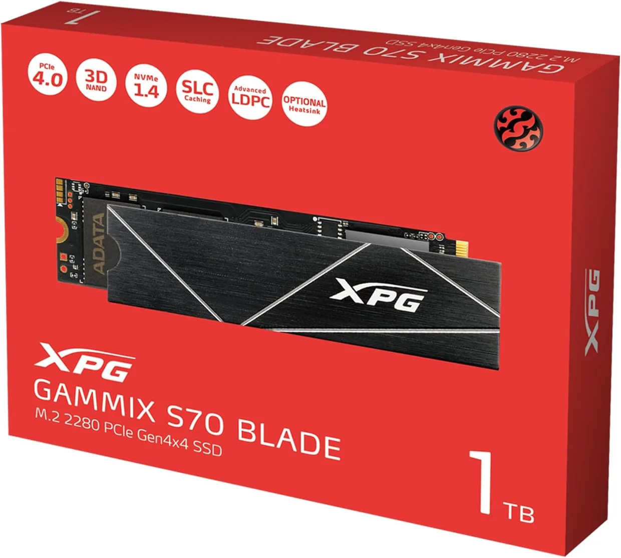SSD диск ADATA XPG GAMMIX S70 Blade 1TB M.2 NVMe з радіатором (AGAMMIXS70B-1T-CS) — фото 5