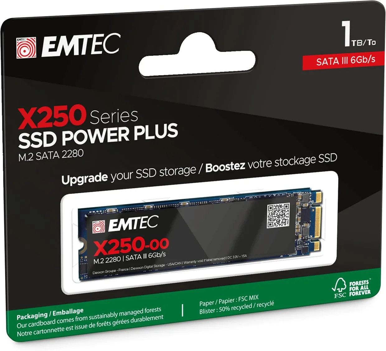 SSD диск Emtec X250 1TB M.2 SATA (ECSSD1TX250) — фото 2
