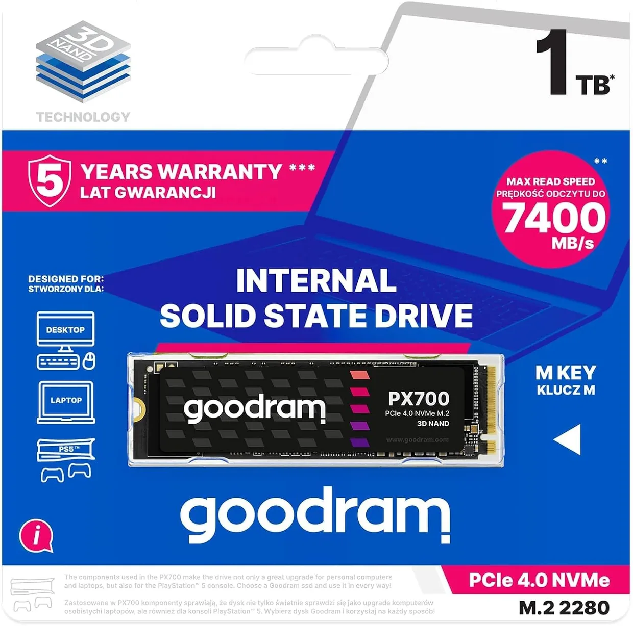 SSD диск Goodram PX700 1TB M.2 NVMe (SSDPR-PX700-01T-80) — фото 2