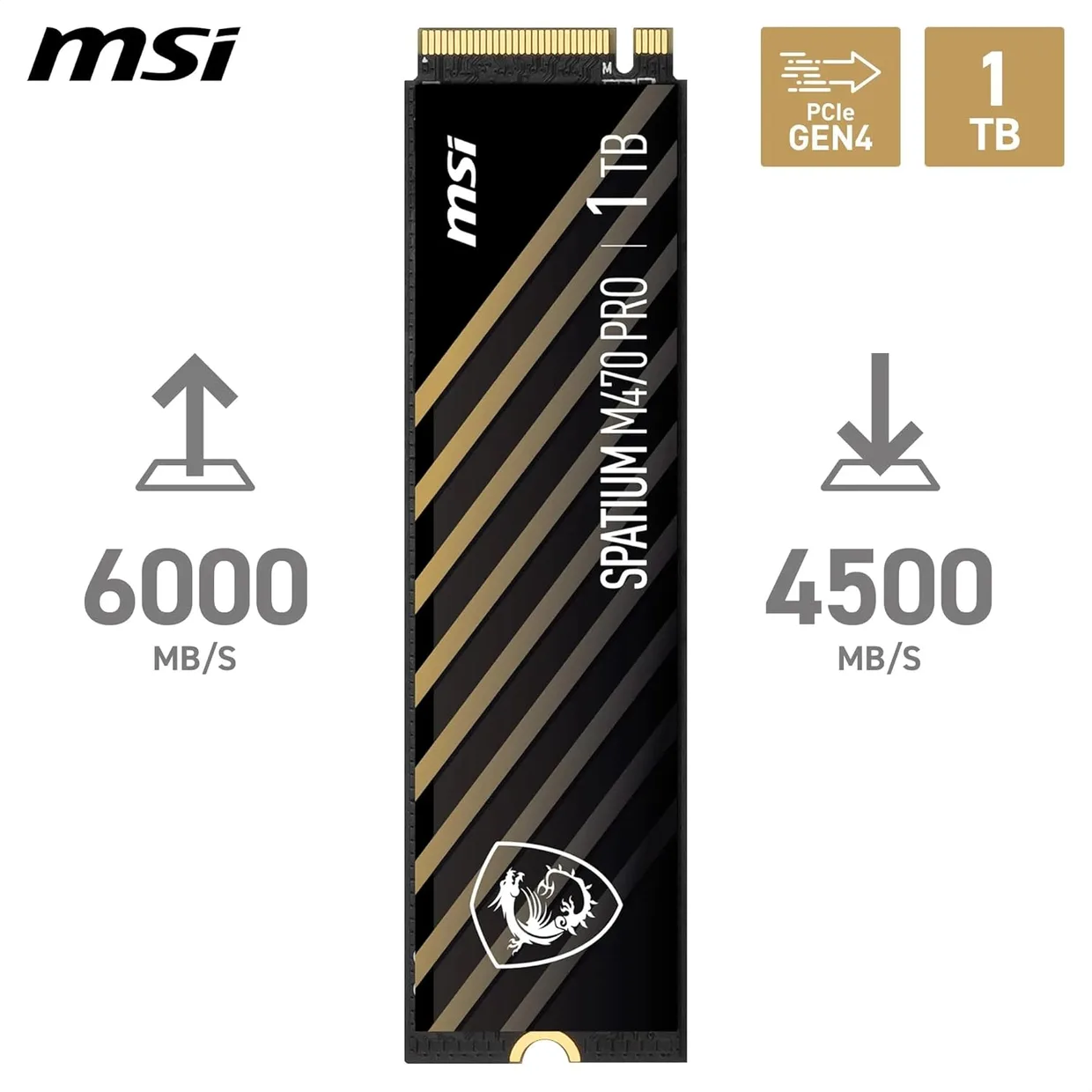 SSD диск MSI Spatium M470 PRO 1TB M.2 NVMe (S78-440L0J0-P83) — фото 2