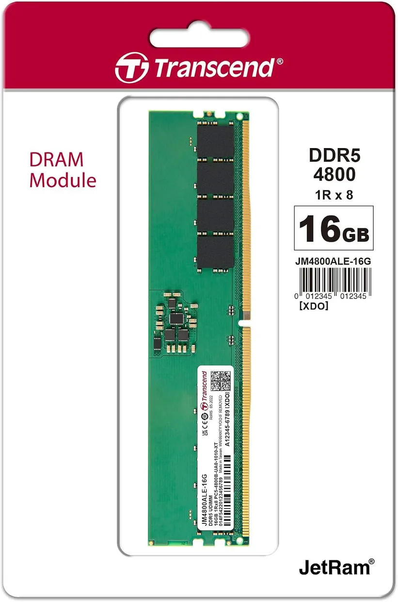 Оперативная память Transcend JetRam DDR5 16GB/4800 (JM4800ALE-16G) — фото 2