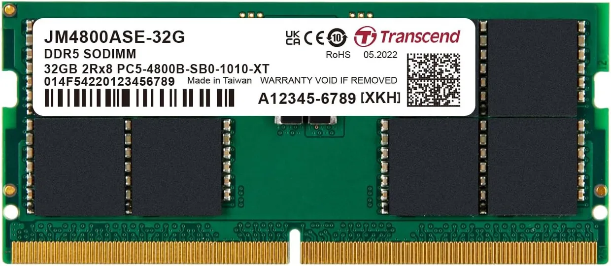 Оперативная память Transcend JetRam DDR5 SO-DIMM 32GB/4800 (JM4800ASE-32G)
