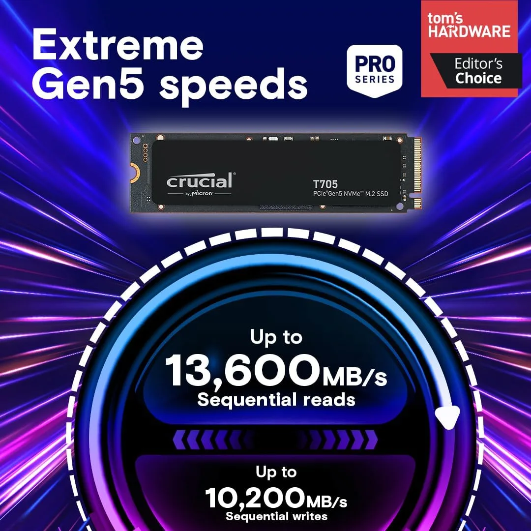 SSD диск Crucial T705 1TB M.2 NVMe (CT1000T705SSD3) — фото 2