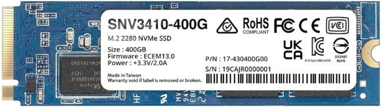 SSD диск Synology SNV3410 400GB M.2 NVMe (SNV3410-400G)