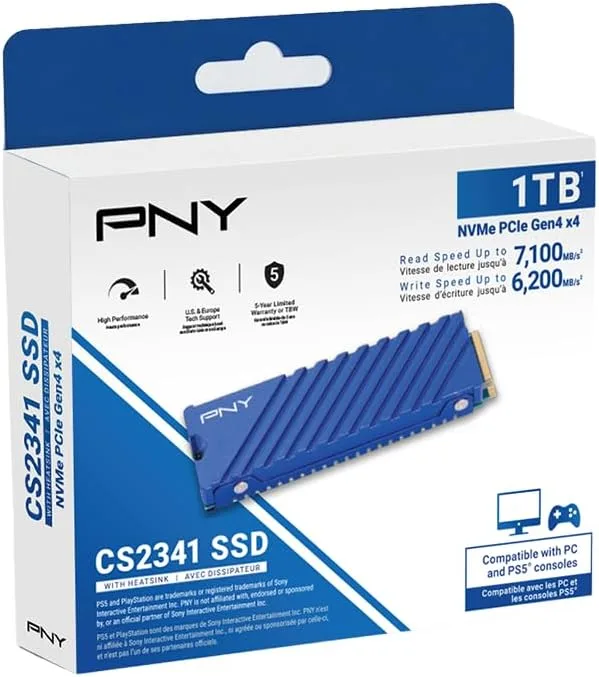 SSD диск PNY CS2341 1TB M.2 NVMe с радиатором (M280CS2341PS5-1TB-RB) — фото 3