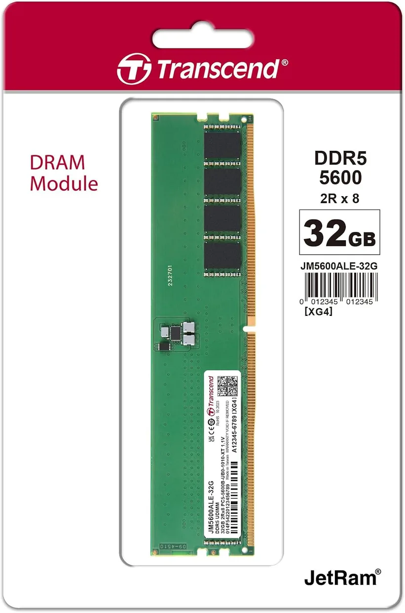 Оперативная память Transcend JetRam DDR5 32GB/5600 (JM5600ALE-32G) — фото 2