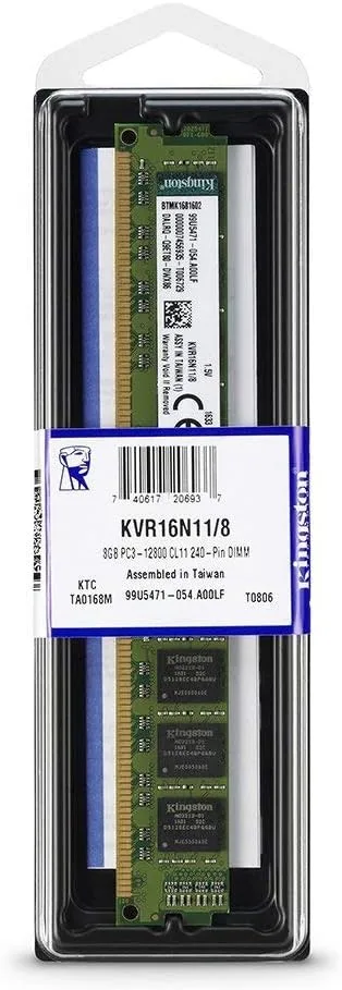 Оперативная память Kingston ValueRAM DDR3 8GB/1600 (KVR16N11/8)