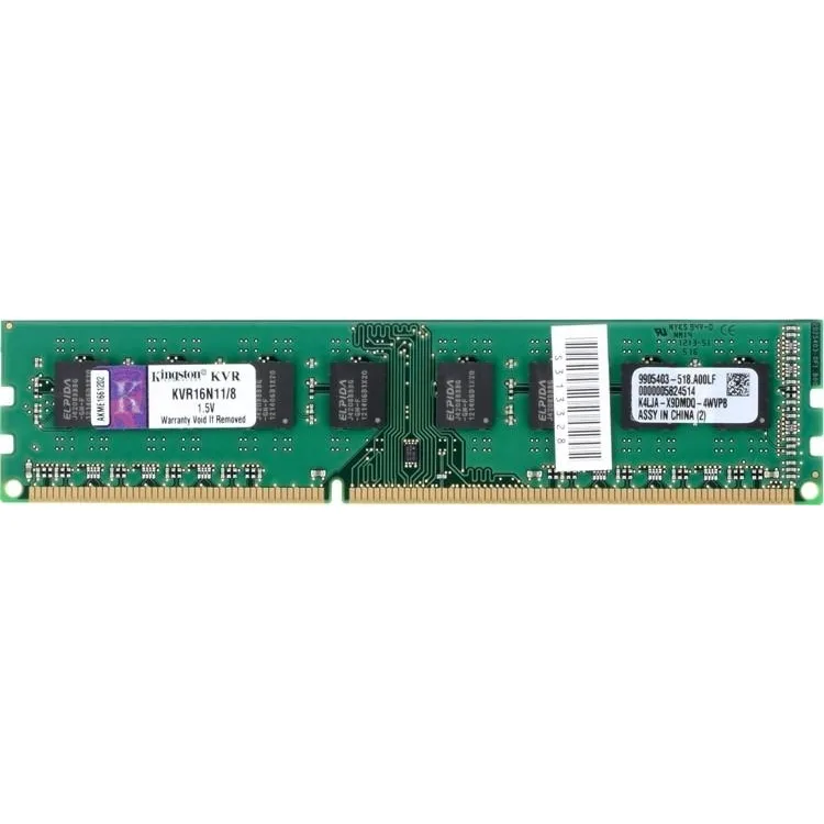 Оперативная память Kingston ValueRAM DDR3 8GB/1600 (KVR16N11/8) — фото 2