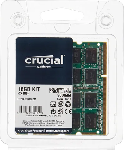 Оперативная память Crucial SO-DIMM DDR3L for Mac 2x8GB/1600 (CT2K8G3S160BM)