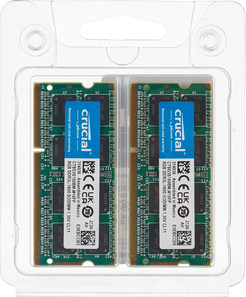 Оперативная память Crucial SO-DIMM DDR3L for Mac 2x8GB/1600 (CT2K8G3S160BM) — фото 2