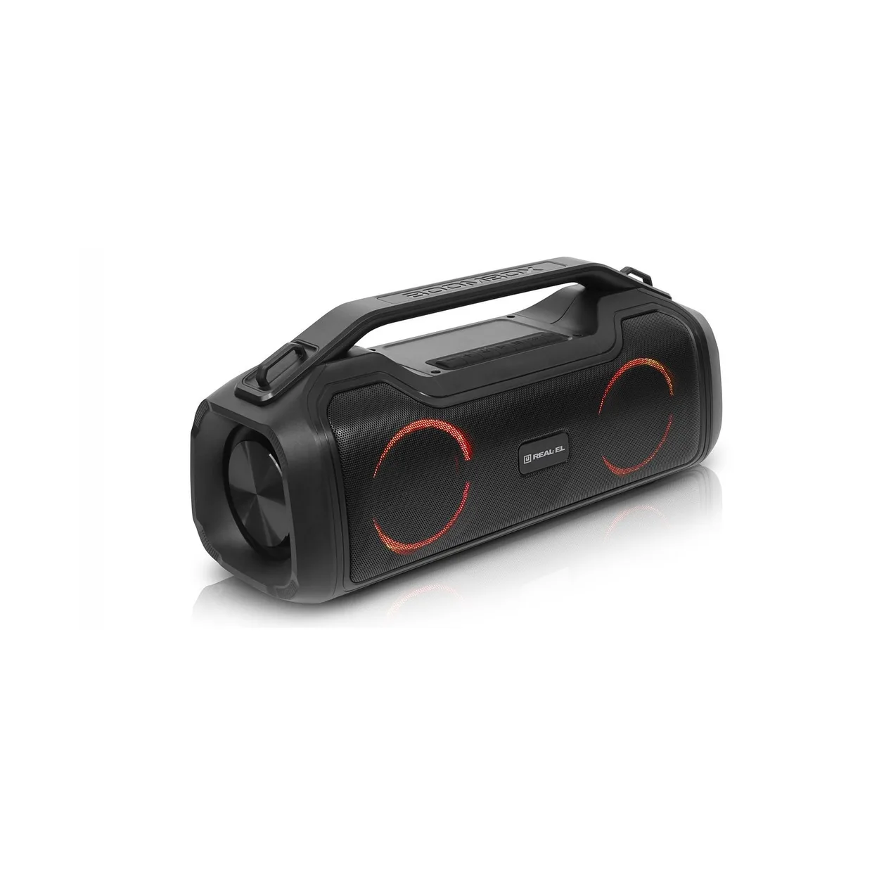 REAL-EL X-747 у три чверті з червоним підсвічуванням і написом Boombox на ручці